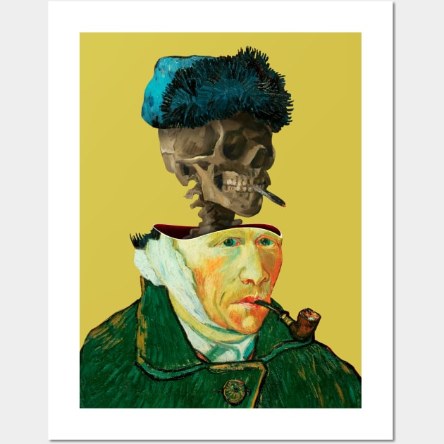 Surreal Van Gogh portrait wit Skeleton Wall Art by ArtOfSilentium